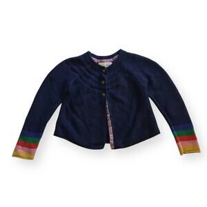 Mini Boden navy rainbow sleeve cardigan